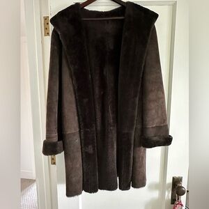 Burberry Shearling hooded coat size XS